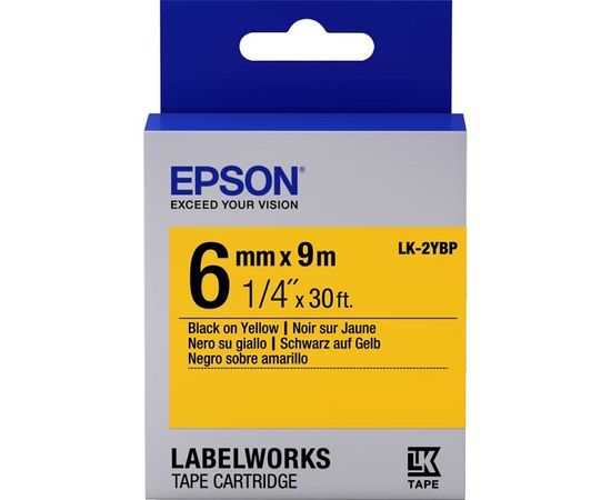Купить Картридж с лентой Epson для для LW-300/400/400VP/700 Pastel Black/Yellow 6mm x 9m (C53S652002) по лучшей цене