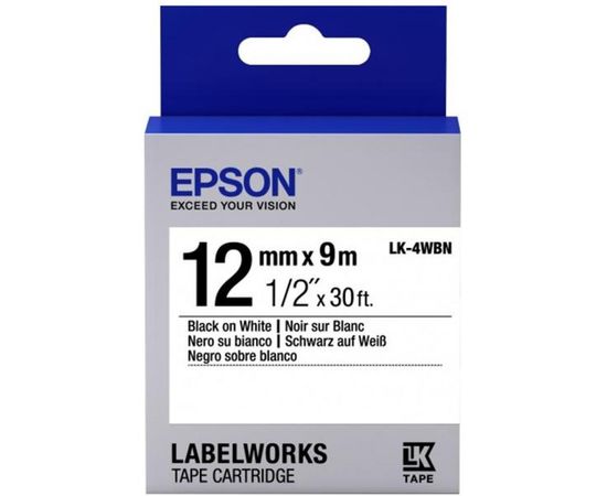 Купить Картридж с лентой Epson для для LW-300/400/400VP/700 Standart Black/White 12mm x 9m (C53S654021) по лучшей цене