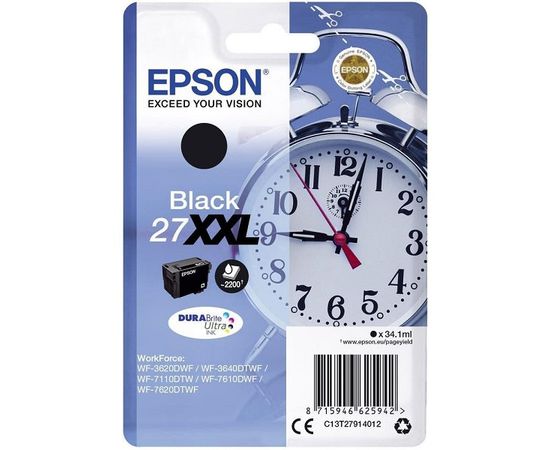 Купить Картридж Epson для WF-7620 27XXL Black (C13T27914022) экстра повышенной емкости по лучшей цене