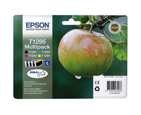 Купить Комплект струйных картриджей Epson для Stylus SX230/SX420W/SX425W B/C/M/Y (C13T12954012) повышенной емкости по лучшей цене