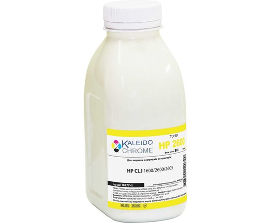 Купить Тонер Kaleidochrome для HP CLJ 1600/2600/2605 бутль 80г Yellow (TB77Y-1) по лучшей цене