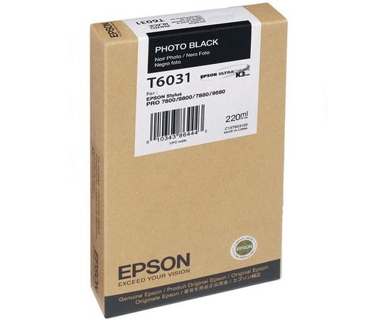 Купить Картридж Epson для Stylus Pro 7800/9800 Black (C13T603100) повышенной емкости по лучшей цене