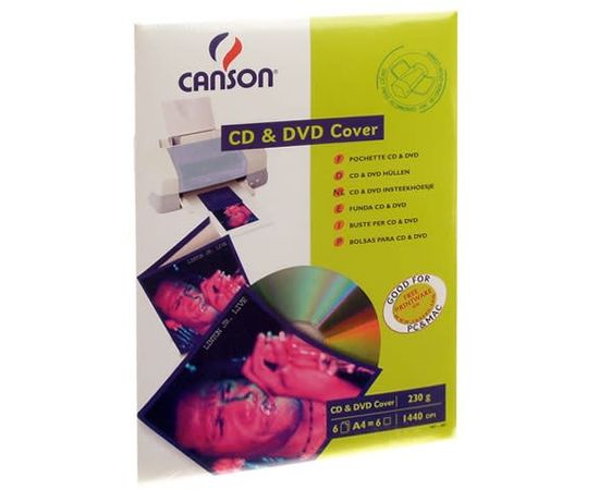 Купить Конверт Canson для CD/ DVD 230г/м кв, A4, 6л (872853) по лучшей цене