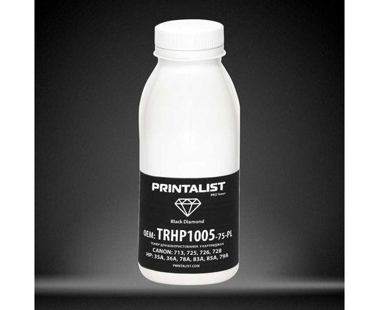 Купить Тонер PRINTALIST для HP LJ P1005/1006/1505 бутль 75г Black (TRHP1005-75-PL) по лучшей цене