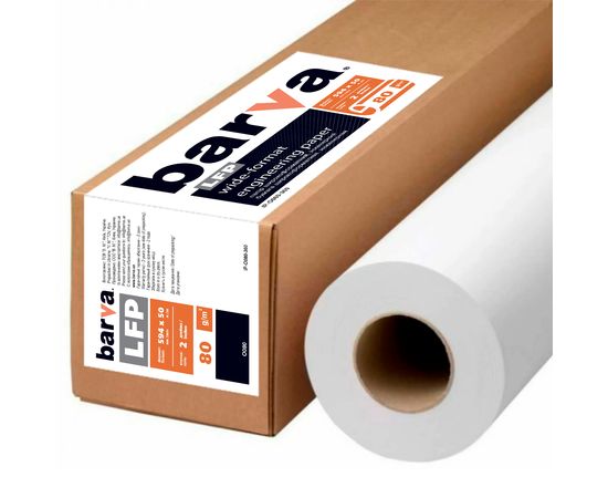Купить Бумага широкоформатная инженерная 80 г/м2, 594 мм x 50 м LFP Barva (IP-O080-360) по лучшей цене