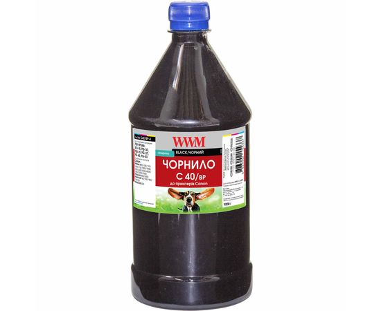 Купить Чернила WWM для Canon PG-40Bk/PG-50Bk/PGI-5Bk 1000г Black Пигментные (C40/BP-4) по лучшей цене