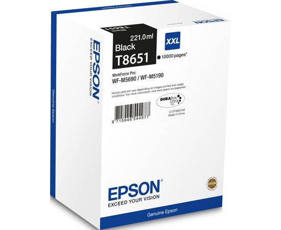 Купить Картридж Epson для WF-M5190/M5690 T8651XXL Black (C13T865140) экстра повышенной емкости по лучшей цене