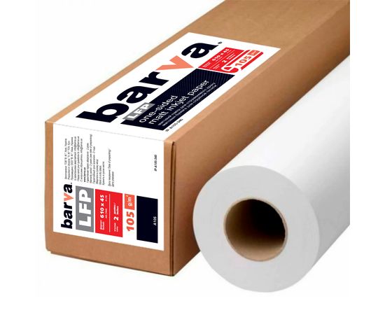 Купить Бумага широкоформатная матовая 105 г/м2, 610 мм x 45 м LFP Barva (IP-A105-340) по лучшей цене