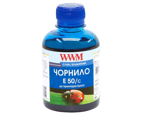 Купить Чернила WWM для Epson Stylus Photo R200/R340/RX620 200г Cyan Водорастворимые (E50/C) по лучшей цене