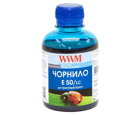 Купить Чернила WWM для Epson Stylus Photo R200/R340/RX620 200г Light Cyan Водорастворимые (E50/LC) по лучшей цене
