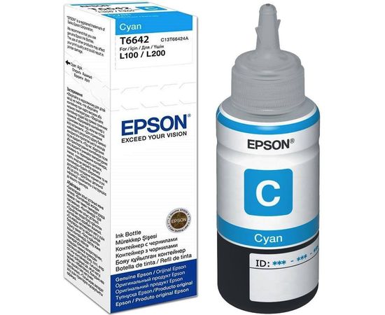 Купить Контейнер с чернилами Epson для L110/L210/L300 Cyan (C13T66424A) по лучшей цене