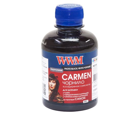 Купить Чернила WWM CARMEN для Canon 200г Photo Black Водорастворимые (CU/PB) универсальные по лучшей цене