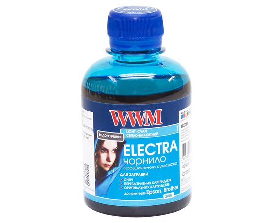 Купить Чернила WWM ELECTRA для Epson 200г Light Cyan Водорастворимые (EU/LC) универсальные по лучшей цене