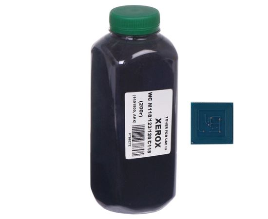 Купить Тонер+чип АНК для XEROX CopyCentre C118/WC M118 ( тонер АНК, чип АНК) бутль 200г Black (1400582) по лучшей цене