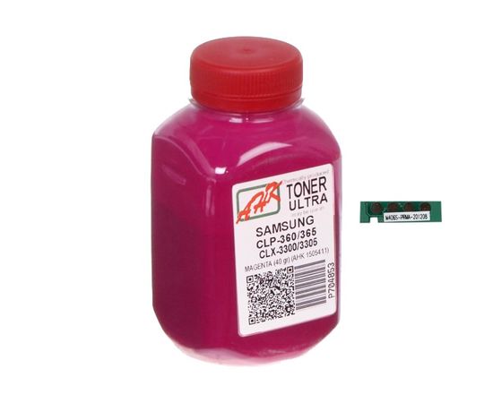 Купить Тонер+чип АНК для Samsung CLP-360/365/CLX-3300 ( тонер АНК, чип АНК) бутль 40г 1000 копий Magenta (1505415) по лучшей цене