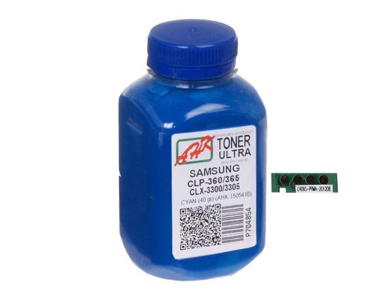 Купить Тонер+чип АНК для Samsung CLP-360/365/CLX-3300 ( тонер АНК, чип АНК) бутль 40г 1000 копий Cyan (1505414) по лучшей цене