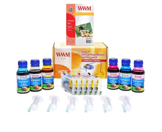Купить Набор перезаправляемых картриджей WWM для Epson Stylus Photo R200/R220/R300/RX640 (RC.T048) по лучшей цене