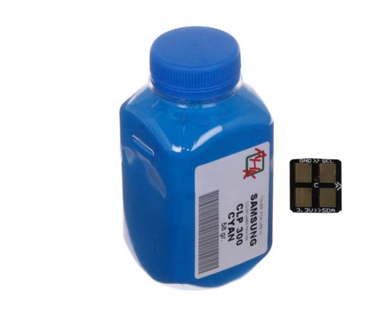 Купить Тонер+чип АНК для Samsung CLP-300 ( тонер АНК, чип АНК) бутль 58г Cyan (1500220) по лучшей цене