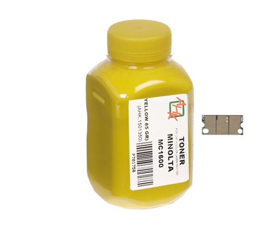 Купить Тонер+чип АНК для Konica Minolta MC 1600 ( тонер АНК, чип АНК) бутль 85г Yellow (1501352) по лучшей цене