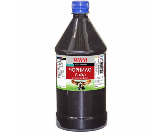 Купить Чернила WWM для Canon PG-40Bk/PG-50Bk/PGI-5Bk 1000г Black Водорастворимые (C40/B-4) по лучшей цене