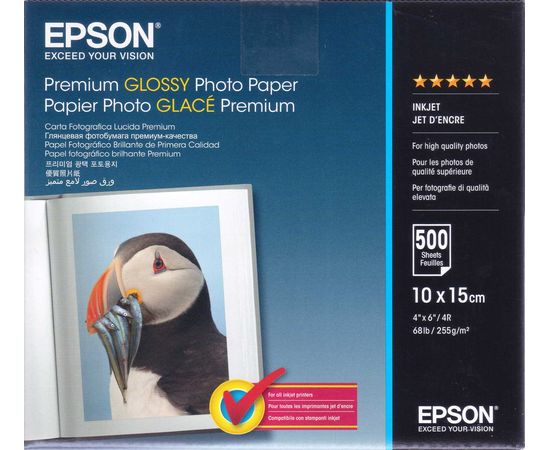 Купить Фотобумага Epson Premium глянцевая 255г/м кв, 10см x 15см, 500л (C13S041826) по лучшей цене