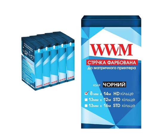 Купить Лента КОМПЛЕКТ 5шт WWM 8мм х 14м HD кольцо Black (R8.14H5) по лучшей цене