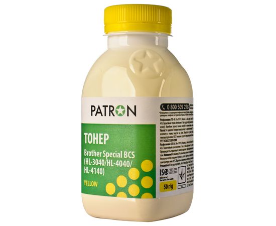 Купить Тонер Brother специальный BCS HL-3040 флакон, 50 г, желтый Patron (PN-BCS-Y-050) по лучшей цене
