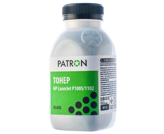 Купить Тонер HP LJ P1005/P1102 флакон, 60 г Patron (PN-HLJP1102-060) по лучшей цене