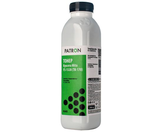 Купить Тонер Kyocera Mita FS-1320 флакон, 240 г Patron (PN-KFS1320-240) по лучшей цене
