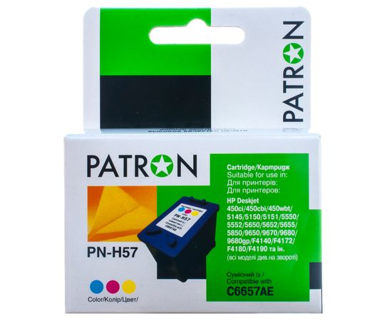 Купить Картридж совместимый HP 57 (C6657AE) 14 мл, 3-х цветный Patron (PN-H57) по лучшей цене
