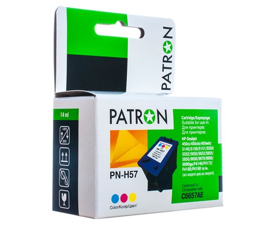 Купить Картридж совместимый HP 57 (C6657AE) 14 мл, 3-х цветный Patron (PN-H57) по лучшей цене