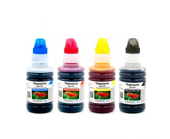 Купить комплект чернил для HP Ink Tank 115/310/315/318/319 (4*100мл) Makkon по лучшей цене