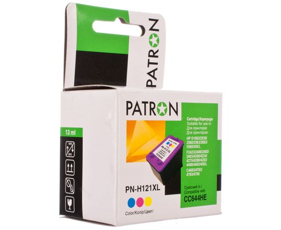 Купить Картридж совместимый HP 121XL (CC644HE) 13 мл, 3-х цветный Patron (PN-H121CXL) по лучшей цене