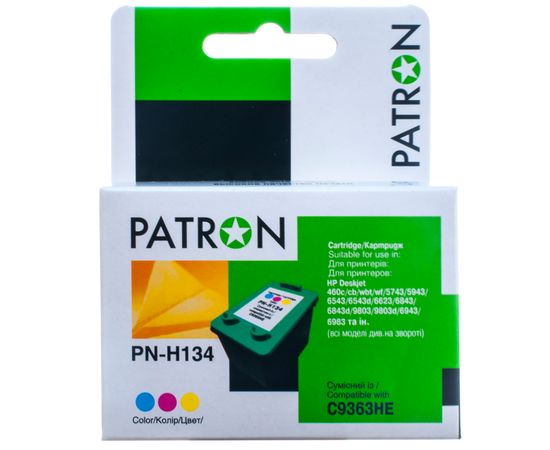 Купить Картридж совместимый HP 134 (C9363HE) 14 мл, 3-х цветный Patron (PN-H134) по лучшей цене
