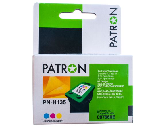 Купить Картридж совместимый HP 135 (C8766HE) 14 мл, 3-х цветный Patron (PN-H135) по лучшей цене