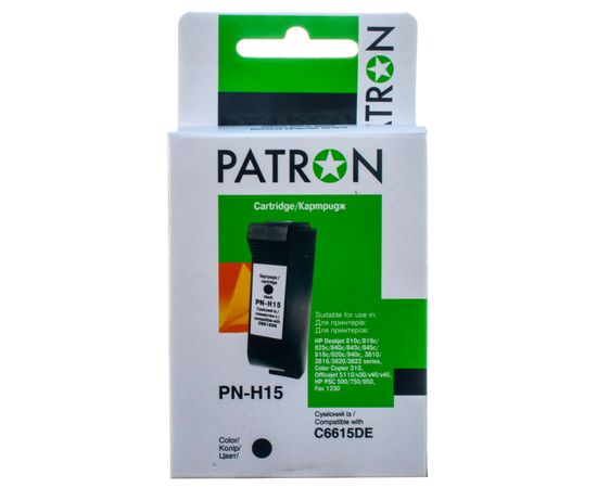 Купить Картридж совместимый HP 15 (C6615DE) 40 мл, черный Patron (PN-H15) по лучшей цене