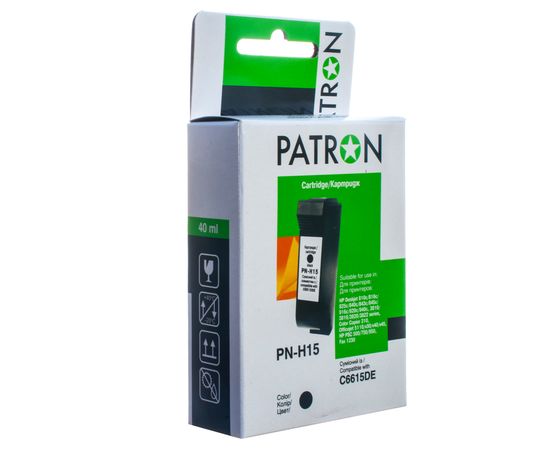 Купить Картридж совместимый HP 15 (C6615DE) 40 мл, черный Patron (PN-H15) по лучшей цене