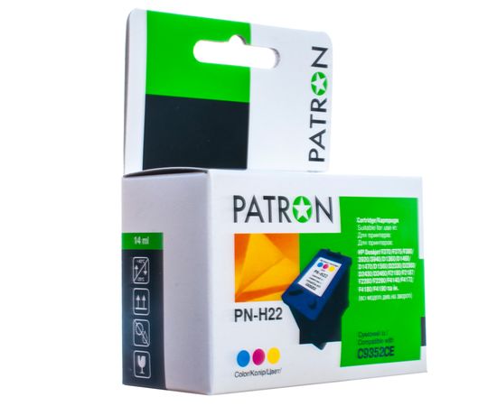 Купить Картридж совместимый HP 22XL (C9352CE) 14 мл, 3-х цветный Patron (PN-H22XL) по лучшей цене