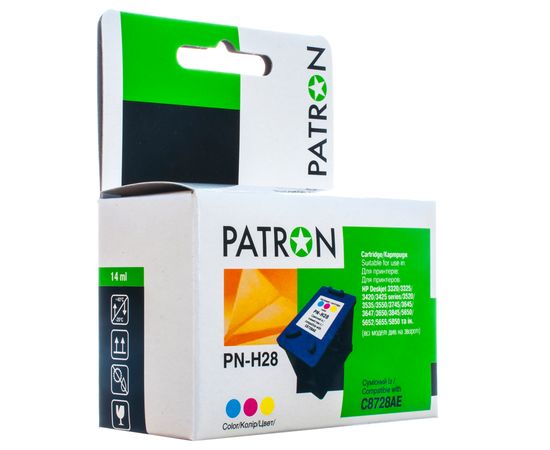 Купить Картридж совместимый HP 28 (C8728AE) 14 мл, 3-х цветный Patron (PN-H28) по лучшей цене