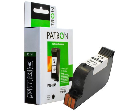 Купить Картридж совместимый HP 45 (51645A) 40 мл, черный Patron (PN-H45) по лучшей цене