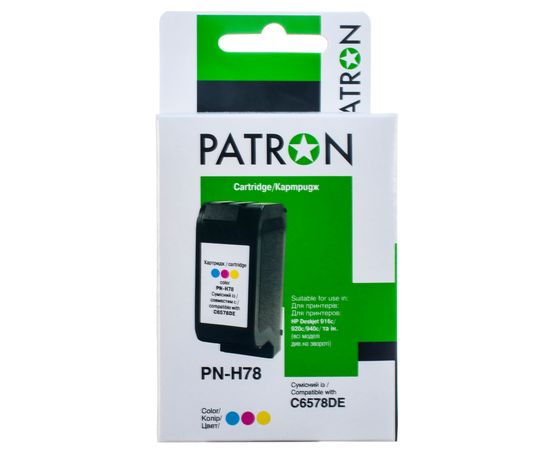 Купить Картридж совместимый HP 78 (C6578DE) 19 мл, 3-х цветный Patron (PN-H78) по лучшей цене