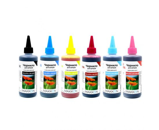 Купить комплект чернил для Epson L800/L805/L810 (6*250мл) Makkon по лучшей цене