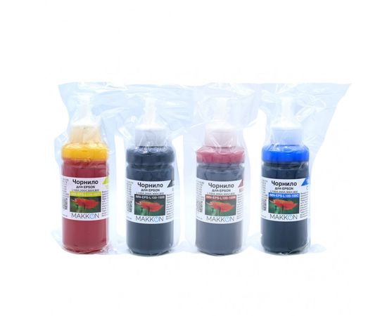 Купить комплект чернил для Epson L100/L200/L300 (4*100мл) Makkon по лучшей цене
