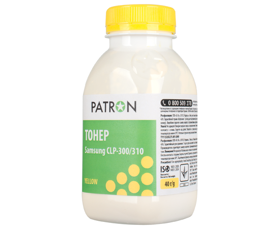 Купить Тонер Samsung CLP-300/CLP-310 флакон, 40 г, желтый Patron (PN-SCLP300-Y-040) по лучшей цене