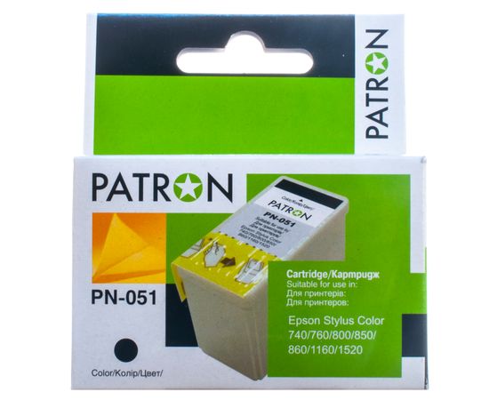 Купить Картридж совместимый Epson T051 (C13T051150) 26 мл, черный Patron (PN-051) по лучшей цене