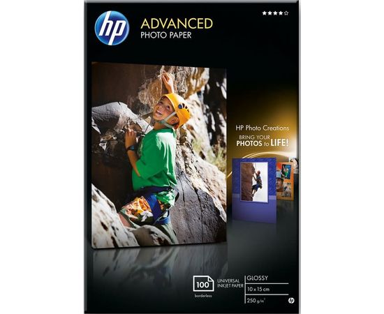 Купить Фотобумага HP Advanced Glossy Photo Paper 250 г/м2, 10x15 см, 100л (Q8692A) по лучшей цене