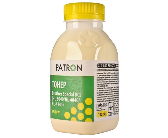 Купить Тонер Brother специальный BCS HL-3040 флакон, 100 г, желтый Patron (PN-BCS-Y-100) по лучшей цене