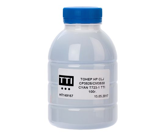 Купить Тонер HP CLJ CP3525 флакон, 100 г, голубой TTI (TSM-T723-1-100) по лучшей цене