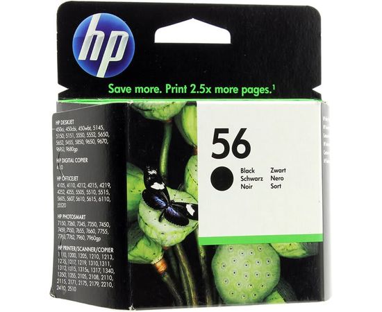 Купить Картридж HP для DJ 5550/PSC 2110/2210 HP 56 Black (C6656AE) по лучшей цене