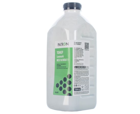Купить Тонер Lexmark MS510/MX611 флакон, 520 г Patron (PN-LMS510-520) по лучшей цене